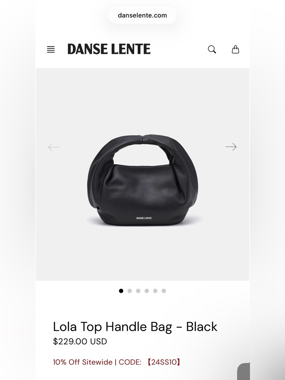 Authentic New with Box Danse Lente Lola Black Leather Mini Bag - Picture 2 of 9